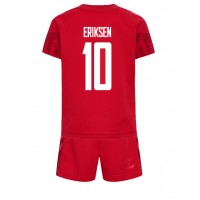 Dänemark Christian Eriksen #10 Heimtrikotsatz Kinder WM 2022 Kurzarm (+ Kurze Hosen)